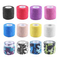 Self Adherent Cohesive Wrap Bandages,12 Color Non Woven Self Adhesive Tapes Bandage Rolls Vet Wrap Tape Bulk for Pets,Strong Sport Tape for Wrist,Ankle,Hand,Leg,Flexible&Breathable,2inches x 5Yards