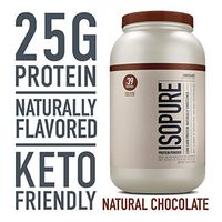 Isopure Low Carb Naturally Sweetened, Zinc for Immune Support, 25g Protein, Keto Friendly Protein Powder, 100% Whey Protein Isolate, Flavor: Chocolate, 3 Pounds (Packaging May Vary)