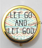 BlackKey Let Go and Let God 3-Compartment Decorative Pocket Gift Box Case Organizer for Pill, Color 2 -694