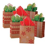 Fun Express Red & White Nordic Print Craft Bags 2 Dozen Bags