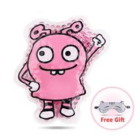 Hilph®Kids Ice Pack for Boo Boos, 2 Reusable Cartoon Ice Packs for Hot Cold Compress, Hands-Free Design for Children's Boo Boos, Fever, Teething, Head, Arms, Legs (Pink)
