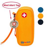 PRACMEDIC EpiPen Medicine Case for Emergencies - Fashionable, Insulated, Orange, 8” - Storage Bag Holds 2 EpiPens, Auvi Q, Antihistamines and Medicine - Easy Access - with Tag