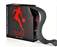 FlexU –Black Kinesiology Tape; 140 PreCut Strips (115 feet) Bulk Pack; Advanced Strength and Flexibility Properties; Longer Lasting, Pro Grade Therapeutic Synthetic Recovery Sports Tape