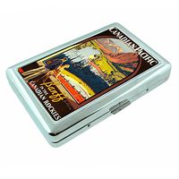 Metal Silver Cigarette Case Vintage Poster D-164 Canadian Pacific Banff Rockies