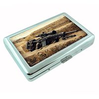 Perfection In Style Silver Cigarette Case Metal Wallet The 2nd Amendment Design D001