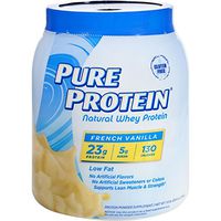 Pure Protein Powder, Natural Whey, High Protein, Low Sugar, Gluten Free, French Vanilla, 1.6 lbs