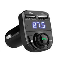 Bluetooth FM Transmitter for Car, Wireless in-Car Radio Transmitter Adapter Reciever Kit with Hands-Free Calling and 2 Ports USB Charger