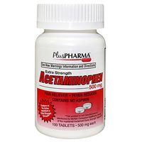 Plus Pharma Acetaminophen Tablets, 500mg, 100ct (2 PACK)