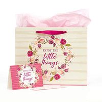 Enjoy The Little Things Medium Inspirational Gift Bag with Tissue Paper and Card