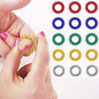 15 Pieces Spiky Sensory Finger Rings, Finger Massager Roller, Spiky Finger Ring/Acupressure Ring Set for Teens, Adults, Silent Stress Reducer and Massager for Fidget ADD ADHD OCD Autism (Multicolor)