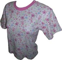 Baby Pants Adult Size Baby Shirt - Medium Pink Butterflies Snap Shoulder