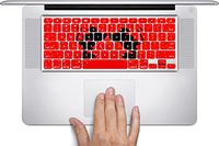 Cute Two Mice Silhouettes Heart Red Design Print Image Macbook Keyboard Decals (Fits 13, 15 inch Air/Pro/Retina) by Trendy Accessories