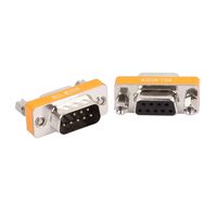 DB9 Null Modem Adapter RS232 Male to Female Serial Mini Cable Gender Changer Coupler Connector -2 Pack