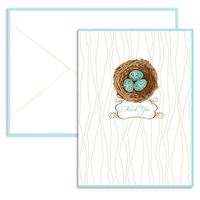 Signature Line - Robin's Eggs Folded Thank You Card (1 Card + 1 Envelopes) | Rungtong & Co. Stationery Line