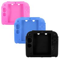 3Packs Protective Soft Silicone Rubber Gel Skin Case Cover for Nintendo 2DS (BL+BU+PI)