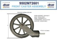 Drive Replacement Parts for Rollator Model 726 (All Parts Sold Separately) for R726 Units with Serial Numbers 2M (14. Fork Caster Assy. 6" 2M Serial #)