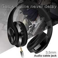 Bluetooth Headphones Over Ear, Wireless Headphone with Microphone Foldable lightweight Wired Earphones with Built-in Mic,Micro SD,FM for Phone/iPad/PC