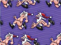 Running Santa Purple Gift Wrap