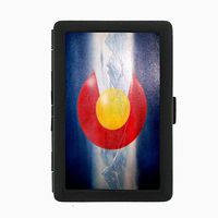 Perfection In Style Black Color Metal Cigarette Case Colorado Flag Design 008
