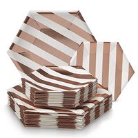 Silver Spoons 1882X12 Disposable Paper Party Plates Dinnerware Set, 216 Servings, Rose Gold