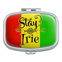 Stay Irie Rastafarian Flag Rectangle Pill Case Trinket Gift Box