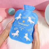 Irrigation hot Water Bottle Female Injection Plumbing Water Bag Flushing Warm Handbag Cute Cartoon Student Small Hand Warmer Explosion-Proof Warm Treasure, Blue Large