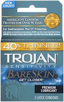 Trojan Bareskin Lubricated Condoms, 2 Boxes (3 Condoms)