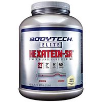 BodyTech Hexatein SR™ (Staged Release) 6 Protein Blend for Muscle Growth Recovery + EFA's, MCT's CLA, French Vanilla (4.73 Pound Powder)