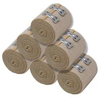 NexSkin 2" Organic Latex Free American Cotton - Comfort Elastic Bandage with Clip Fasteners - Beige, 6 Pack