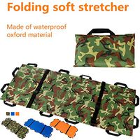 Jeamive Oxford Folding Stretcher with 12 Handles Waterproof Foldable Emergency Rescue Back Stretcher with Storage Bags for Hospital,Clinic, Home,Sports venues,Ambulance (Camouflage)