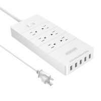 NTONPOWER Smart Power Strip Surge Protector Upgraded with 6 Outlets and 5 Heavy Duty USB Ports Total USB Output 8A 40W Electricity Saving for Home Theatre Appliance ETL Listed