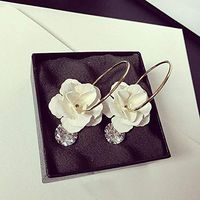 1set Korean Jewelry Style Large Stud Flower Earrings Women Fashion Exaggerated Accessory Good Jewerly Fine Cheap Pendant Girls Bangle Brides Comfortable Cute