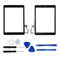 Touch Screen Digitizer Replacement for iPad air 1st Generation A1474 A1475 A1476 GSM CDMA, 9.7 Inches Front Glass Repair Kit Include Home Button and pre-Install Adhesives (Black)