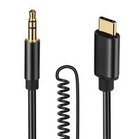 Type C to 3.5mm Audio Aux Jack Adapter, ARCHEER USB C to 3.5mm Audio Cable with 4.6ft Spring Extension Aux Cord Compatible Google Pixel 3/3 XL/2/ 2XL, Samsung Note 10 and More Type C Device