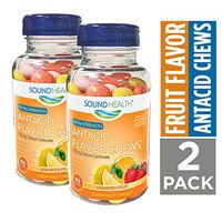 SoundHealth Extra Strength Antacid Chews for Heartburn Relief, Assorted Fruit Flavor, 90Count Bottle, 2 Pack, Assorted- Pink, Yellow, Orange