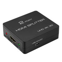 DONGJIAN HDMI Splitter 1 in 2 Out, 4K HDMI Splitter 1x2 with High Speed HDMI Cable(1 Source to 2 Monitors),USB Cord for Xbox PS4/3, Roku, Cable Box, DVD Player, Fire TV-Mirror Function