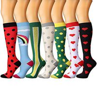 Compression Socks (7 Pairs) for Women & Men 15-20 mmHg is Best Athletic & Medical for Running Flight Travel Nurses (Multicolour 3, Small/Medium)