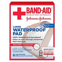 Band-AID First Aid Sterile Waterproof Pads, Large 6 ea (Pack of 3)