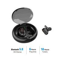 True Wireless Earbuds Bluetooth 5.0 Headphones HiFi Stereo Sound with Deep Bass Sweatproof in-Ear Earphones Built-in Mic Support Google/Siri Voice Assistant,24 Hours Playtime with Charging Case