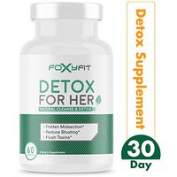 Detox for Her Cleanse and Weight Loss Supplement by FoxyFit — Reduce Bloating with A Whole Body Cleanse Containing Milk Thistle, Dandelion Root, Slippery Elm Bark, Grape Seed, and Cranberry Extract.