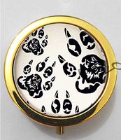 BlackKey Tribal Aztec Wolf Tribal Animal face 3-Compartment Decorative Pocket Gift Box Case Organizer for Pill, Color 2 -1050