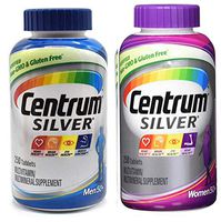 Centrum Silver Men and Women 50+ Bundle Supports Heart, Brain and Eye Health Multivitamin/Multimineral Supplement (250 Tablets) Pack of 2