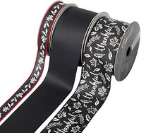 Fair Isle CA104729 Cascade Chalkboard Ribbon Collection W/Wired Edge 3/Pkg-Black W/White Stitching