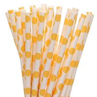 Yellow Polka Dot Paper Straws (25)