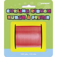 UNIQUE PARTY Curling Ribbon Roll (100 Yards) (100 Yards) (Red)
