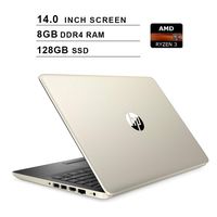 2020 Newest HP Pavilion 14 Inch Laptop - AMD Dual-Core Ryzen 3 3200U up to 3.5GHz, AMD Radeon Vega 3, 8GB DDR4 RAM, 128GB SSD, HDMI, Webcam, Bluetooth, WiFi, Windows 10 Home, Gold