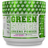 Green Surge Green Superfood Powder Supplement - Keto Friendly Greens Drink w/Spirulina, Wheat & Barley Grass, Organic Greens - Green Tea Extract, Probiotics & Digestive Enzymes - Mixed Berry - 30sv