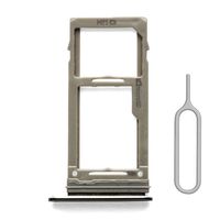 SIM Micro SD Card Tray Holder Slot with Rubber Waterproof Gasket Ring Replacement for Samsung Galaxy S9 G960 S9 Plus G965 (Black)