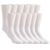 Comfort Finds Diabetic SwellSox - Breathable Cotton Socks - Loose Fitting Comfortable Sock – Non Binding Top Design – Improve Foot Circulation (White, 6 Pair)