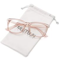 MEETSUN Blue Light Blocking Glasses, Anti Eye Strain Headache (Sleep Better),Computer Reading Glasses UV400 Transparent Lens (Light Coffee Frame Clear Lens, 53)